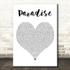 LL Cool J Paradise White Heart Decorative Wall Art Gift Song Lyric Print