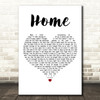 One Direction Home White Heart Decorative Wall Art Gift Song Lyric Print