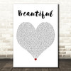 Eminem Beautiful White Heart Decorative Wall Art Gift Song Lyric Print