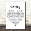 Coldplay Gravity White Heart Decorative Wall Art Gift Song Lyric Print