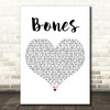 Ben Howard Bones White Heart Decorative Wall Art Gift Song Lyric Print
