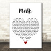 Garbage Milk White Heart Decorative Wall Art Gift Song Lyric Print