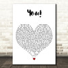 Lany You! White Heart Decorative Wall Art Gift Song Lyric Print