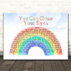 James Taylor You Can Close Your Eyes Watercolour Rainbow & Clouds Wall Art Gift Song Lyric Print