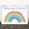 Kodaline Wherever You Are Watercolour Rainbow & Clouds Decorative Gift Song Lyric Print