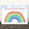 Peggy Lee Sing a Rainbow Watercolour Rainbow & Clouds Decorative Gift Song Lyric Print