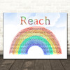 S Club 7 Reach Watercolour Rainbow & Clouds Decorative Wall Art Gift Song Lyric Print