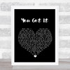 Roy Orbison You Got It Black Heart Song Lyric Print