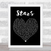 Simply Red Stars Black Heart Song Lyric Quote Print