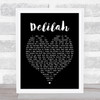 Tom Jones Delilah Black Heart Song Lyric Quote Print