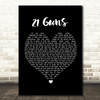 Green Day 21 Guns Black Heart Song Lyric Print