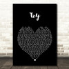 Pink Try Black Heart Song Lyric Print