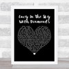 The Beatles Lucy In The Sky With Diamonds Black Heart Song Lyric Print