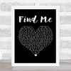 Kings Of Leon Find Me Black Heart Song Lyric Print