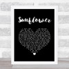 Paul Weller Sunflower Black Heart Song Lyric Print