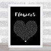 Sweet Female Attitude Flowers Black Heart Song Lyric Quote Print