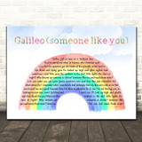 Declan ORourke Galileo (someone like you) Watercolour Rainbow & Clouds Song Lyric Print