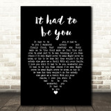 Frank Sinatra It had to be you Black Heart Song Lyric Print