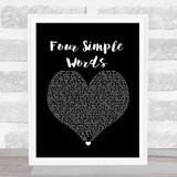 Frank Turner Four Simple Words Black Heart Song Lyric Print