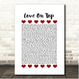Beyonce Knowles Love On Top Red Hearts In Row Song Lyric Print