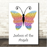 Donna Taggart Jealous of the Angels Rainbow Butterfly Song Lyric Print