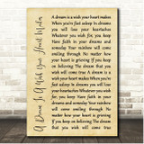 Cinderella A Dream Is A Wish Your Heart Makes Rustic Script Song Lyric Print