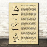 Clint Black When I Said I Do Rustic Script Song Lyric Print