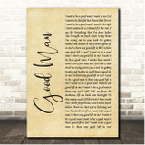 Devour the Day Good Man Rustic Script Song Lyric Print