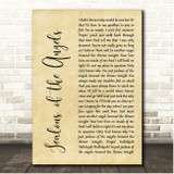 Donna Taggart Jealous of the Angels Rustic Script Song Lyric Print