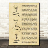 Eric Church Never Break Heart Rustic Script Song Lyric Print