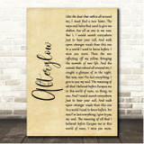 Genesis Afterglow Rustic Script Song Lyric Print