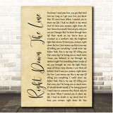 Gerry Rafferty Right Down The Line Rustic Script Song Lyric Print