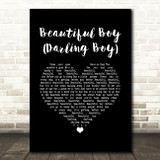 John Lennon Beautiful Boy (Darling Boy) Black Heart Song Lyric Print