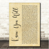 Hillsong UNITED Know You Will Rustic Script Song Lyric Print