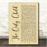 Jackson Browne The Only Child Rustic Script Song Lyric Print