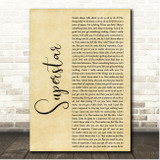 Jamelia Superstar Rustic Script Song Lyric Print