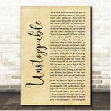 James Blunt Unstoppable Rustic Script Song Lyric Print