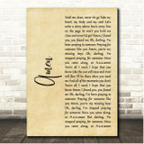 John Adams Amen Rustic Script Song Lyric Print