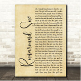 John Cafferty & The Beaver Brown Band Runaround Sue Rustic Script Song Lyric Print