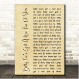 John Cafferty Betty Lous Got A New Pair Of Shoes Rustic Script Song Lyric Print