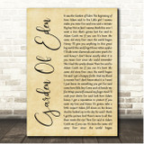 John Cafferty Garden Of Eden Rustic Script Song Lyric Print