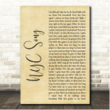 John Cafferty NYC Song Rustic Script Song Lyric Print