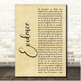 Josh Baldwin Evidence Rustic Script Song Lyric Print