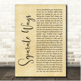 Journey Separate Ways Rustic Script Song Lyric Print