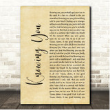 Kenny Chesney Knowing You Rustic Script Song Lyric Print