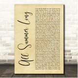Kid Rock All Summer Long Rustic Script Song Lyric Print
