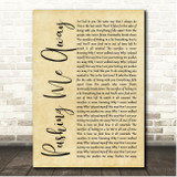 Linkin Park Pushing Me Away Rustic Script Song Lyric Print