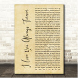 Betty Who I Love You Always Forever Rustic Script Song Lyric Print
