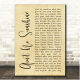Bill Withers Ain't No Sunshine Rustic Script Song Lyric Print