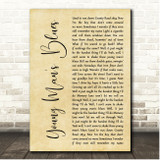 Parker McCollum Young Mans Blues Rustic Script Song Lyric Print